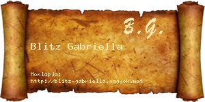 Blitz Gabriella névjegykártya